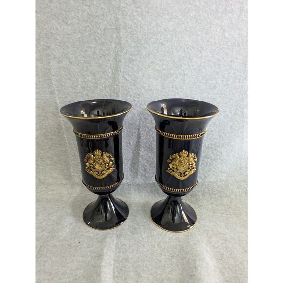 Set Of 2 Vintage C. Fiorentine Providentiae Memor Handmade Vase Made‎ in Italy - Picture 1 of 13